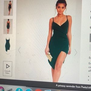 Emerald green wrap front midi